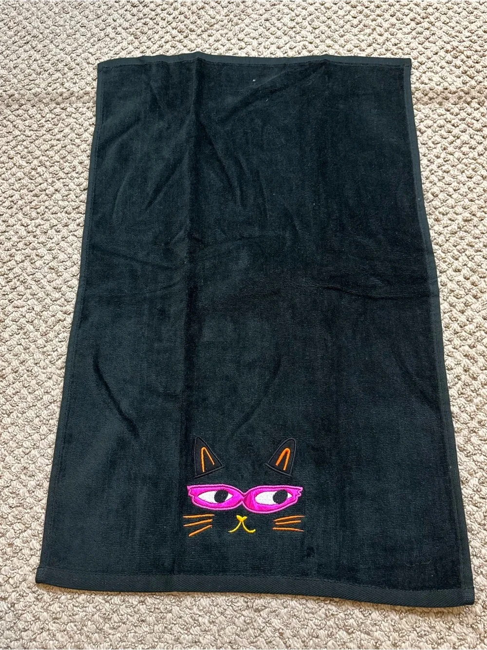 Lot of Four Cat Themed Halloween Tea Towels